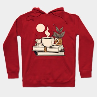 coffee and books and  moon Hoodie